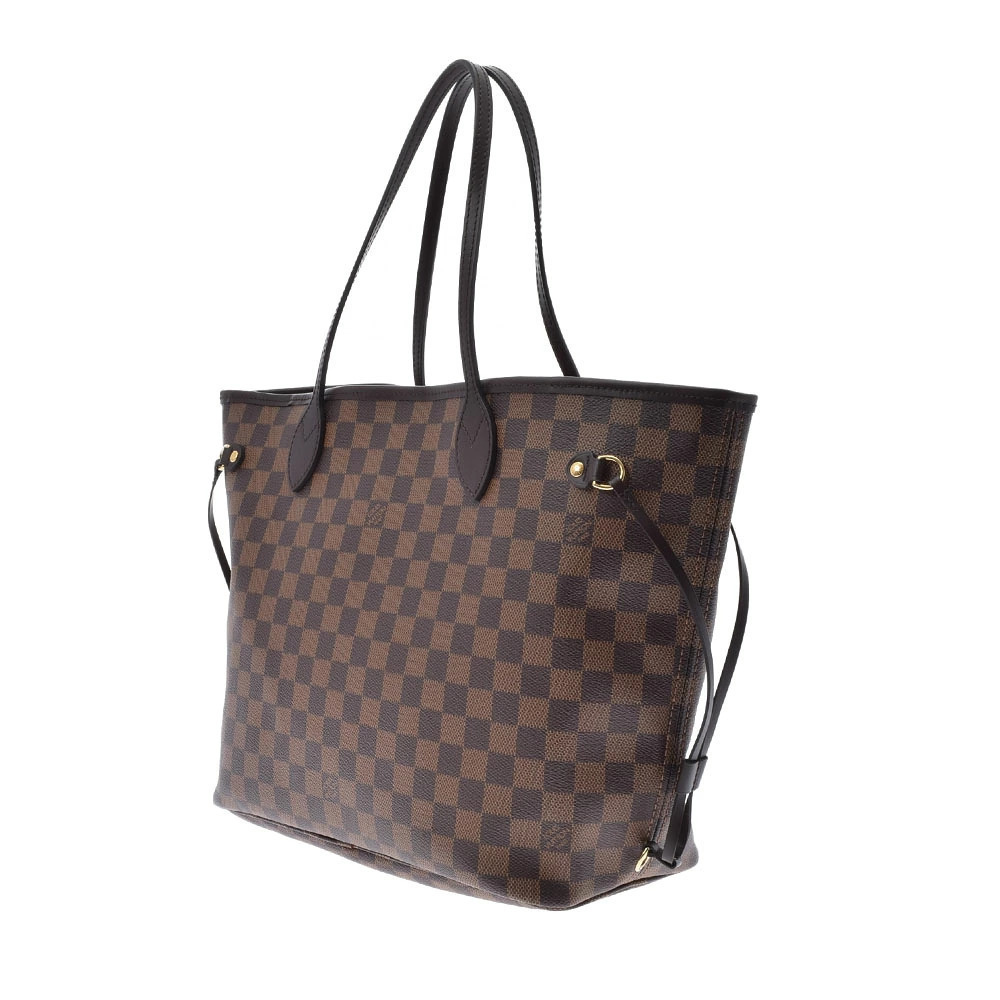 Louis Vuitton Canvas Damier Neverfull Brown Bag Tote Brown